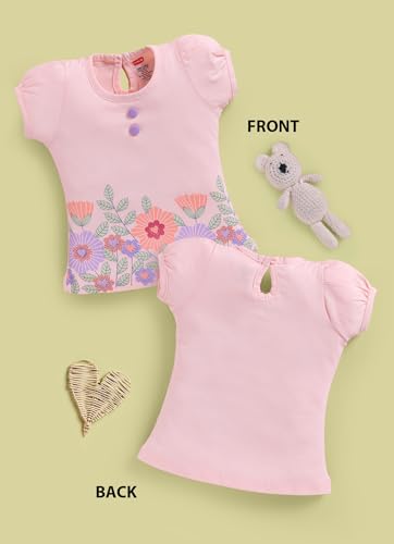 Image of LuvLap Baby Girls 100% Cotton Half Sleeve Girls Top Pack of 4