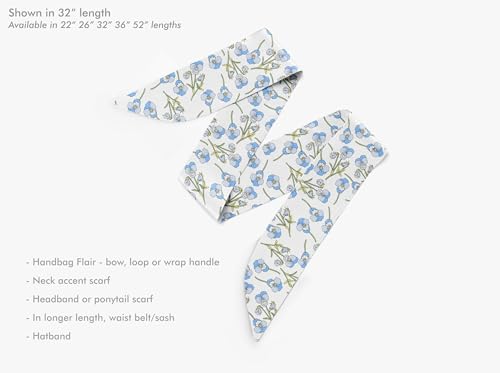 Liberty London Purse, Head, or Neck Scarf - "Pansy Ros" Floral Skinny Scarf - Headband, Handbag, Purse Handle - Silky Tana Lawn Cotton2