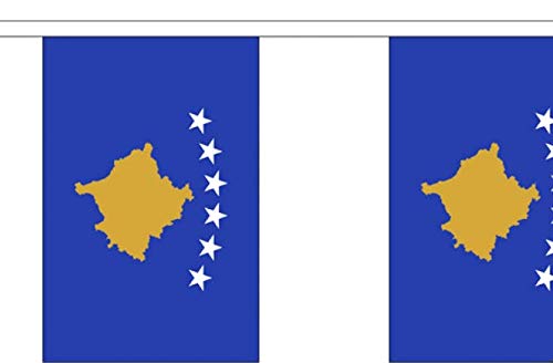 Kosovo Bunting - 9 Metre Bunting - Polyester - 30 Flags Per 9M Length - FlagSuperstore