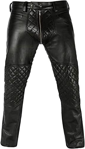 Leather Pants for Men Cowboy Western Traditional Native Casual Fashion Gay Pant