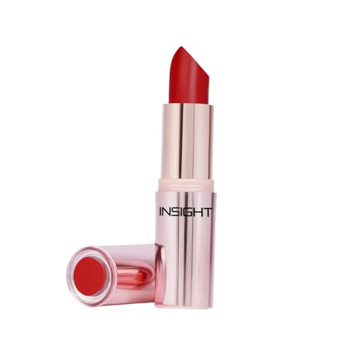 INSIGHT Hydra Fix Lipstick - Electric Ruby| Semi Matte Finish | One Swipe Intense Pigmentation | Long Lasting | Lightweight | Hydrating Non Drying Formula - 4.2g