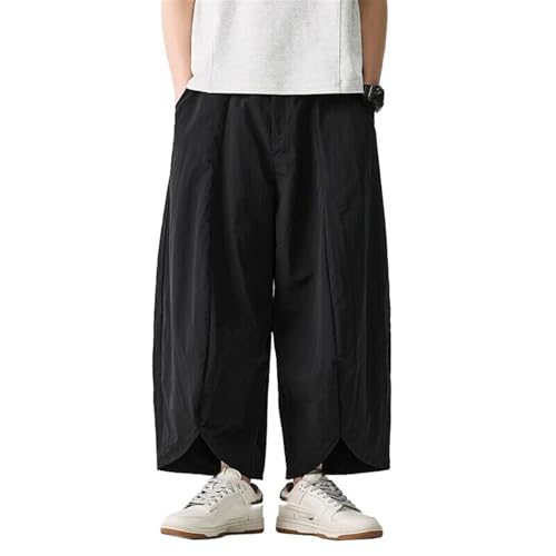 Men's Pants Summer Ethnic Wide Leg Shorts Loose Fit Casual Elastic Waist Lightweight Trouser4