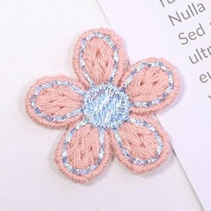 Naszywka haftowana 30 SZTUK 3 CM Kwiat Granatowy Ręcznie Robione Szydełkowe Aplikacje Kwiatowe Naszywki Małe Haftowane Do Prasowania Na Ubrania(Light Pink)