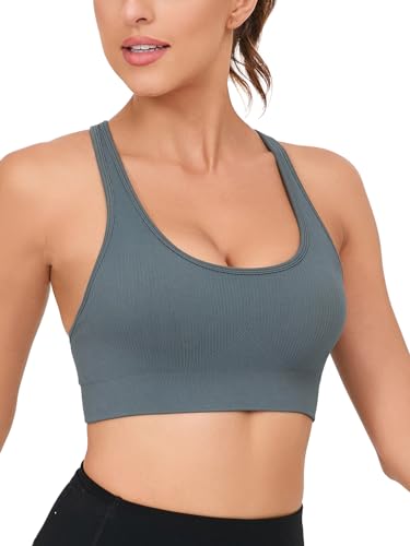 RUNNING GIRL Sports Bra Review: The Ultimate Guide to Stylish Support! 8 RUNNING GIRL Sports Bras for Women,Crisscross Back Seamless Padded High Support Sports Bra with Removable Pads(2984Grey_S)
