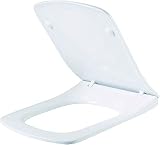 Fácil de limpiar: su función de liberación rápida con un botón te permite quitar el asiento simplemente pulsando el botón y puedes quitar el asiento y limpiar tu inodoro a fondo, incluyendo la zona desagradable entre las bisagras. En poco tiempo, esta función de liberación rápida te ayuda a mantener tu inodoro limpio y fresco.