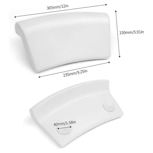 Koelaa Badewannenkissen – Wasserdichtes & Ergonomisches Wannenkissen mit 2 Saugnäpfen, Badekissen für Badewanne, Wannenkissen, Anti-Rutsch Premium-Kissen mit Entspannung, Badekissen für Spa – Weiß