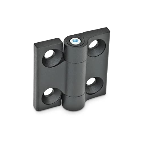 Image of Ganter Normelemente GN 437-ZD-40-40-A-SW Scharniere mit einstellbarer Friktion Hinge with Adjustable Friction, Black, Grosse: 40x40mm