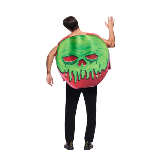 Eraspooky Adult Poisoned Apple Costume Fairy Tale Evil Cosplay Outfit Double Sided Different Prints Red Apple Skeleton One Size Food Costume thumb #5