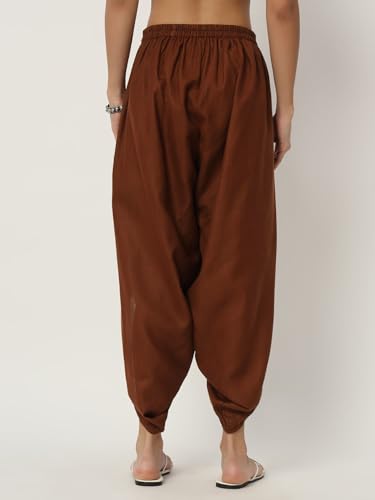 Image of 9rasa Women's Cotton Solid Harem Dhoti Pants for Casual FusionWear Workwear