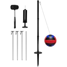 Portable Tetherball Set with Tetherball Ball, Rope and Pole, Heavy Duty Tetherball Pole Set for Family Fun, Outdoor Game Fun for Adults Backyard, Lawn, Sand and Beach