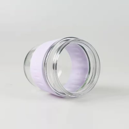Image of Glass Mug with Straw and Lid, 350ml, Leakproof Travel Tumbler, Lavender