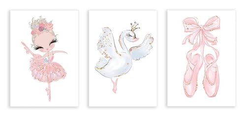 Impression princesse rose ballet sur toile cadeau anniversaire deco chambre fille