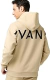 [EVANE] エバン ストレッチ ソフト プルオーバー バックロゴ フーディー BEIGE M