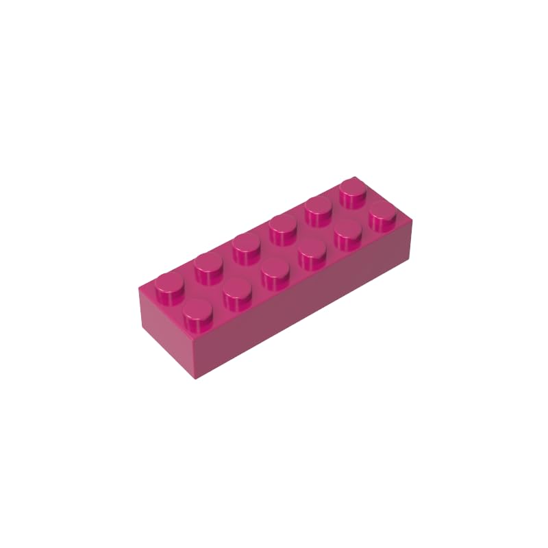 XYEIUGO Compatible with LEGO 44237 Basic Bricks Brick 2x6, Magenta, 10 PCS — image 1