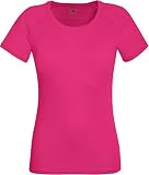 Fruit of the Loom Damen Performance T Lady-Fit T-Shirt, Rosa (Fuchsia 439), Medium (Herstellergröße: 12)