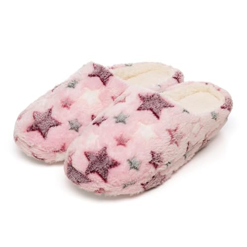 Pantuflas de felpa cálida A2Z para mujer con suela antideslizante