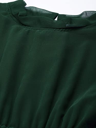 Robe verte col rond Aarika une coupe fluide contre la chaleur - 5