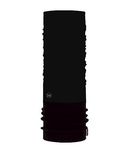 Buff Junior Polar Fleece Neck Gaiter, Headband & Winter Neck Warmer, Ski Mask & Face Shield, Balaclava, Solid Black One Size