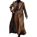 Herren Trenchcoat aus Wolle, verlängert, zweireihig, Reverskragen, einfarbig, Blazer-Jacke, langärmelig, Polyester, Spandex, Braun, Grau, Schwarz, Violett (XL Dunkelbraun)