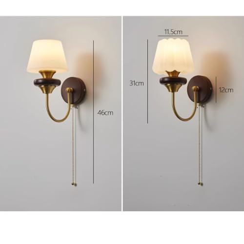 Aplique de pared regulable en madera y hierro con interruptor de cadena para el salon 6