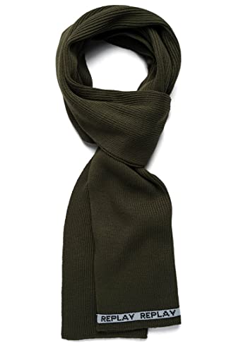 Replay Gorro Bufanda Beanie Scarf Set Moss Green complementos de invierno unisex tejido 2