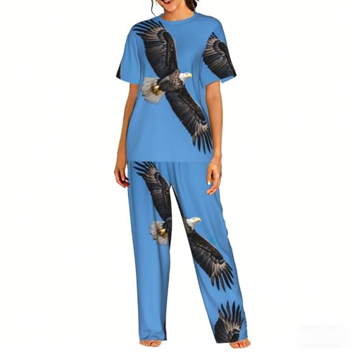 Pyjama femme doux imprimé aigle contre les nuits agitées