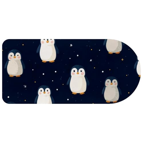 Tapis de souris pingouin grand format 73x35 cm pour clavier et bureau