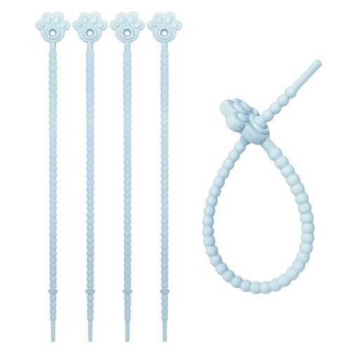 Bridas de silicona resistentes y versátiles, 5 unidades, portátiles, reutilizables, con color elegante para artículos del hogar