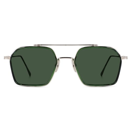 Image of CREEK Unisex Full Rim Hexagonal Branded and Stylish Sunglasses | 100% UV Protected | Men & Women | Medium | CH S1145-Pack of 1