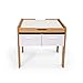 Humble Crew, Natural White Kids Wood Building Block-Compatible Construction Table with 4 Bins