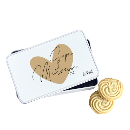 Generic - Boîte à Biscuits Super Maîtresse – Cœur Imprimé – Personnalisée avec Prénom Enfant – Aluminium 18x10 cm – Cadeau Fin d’Année Scolaire