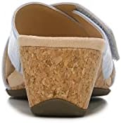 Vionic Women's Paradise Leticia Open toe Leather and Jute Wedges - Supportive Ladies Casual Fashion Slide Wedge That Include Three-Zone Comfort with Orthotic Insole Arch Support, Blue Haze 7.5 Medium | Image 6