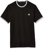 Classic Plain T Shirt Fred Perry Herren FP Twin Tipped T-Shirt, Schwarz, 33