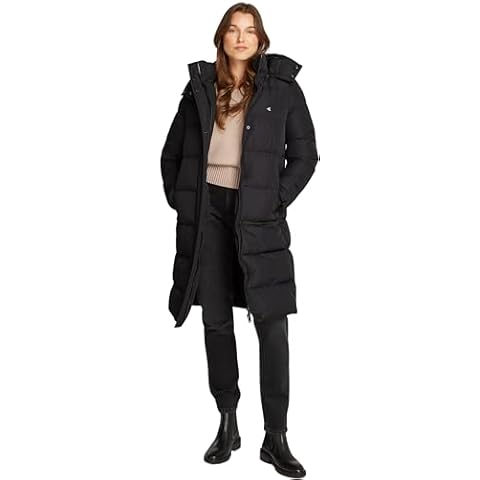Calvin Klein Women's Long Puffer Coat with Hood Cover