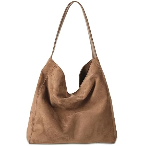 Gluckstar Bolso Shopper Mujer, Bolso Mujer Grande Tote Bag Bolsos para Universitarias, Bolso de Mano de Gamuza para el Trabajo, el Día a Día y las Compras, Marrón | Ya disponible en tu tienda friki favorita! En mundofriki.es!