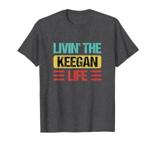 Keegan Name T-Shirt, Men, Dark Heather Grey, Large