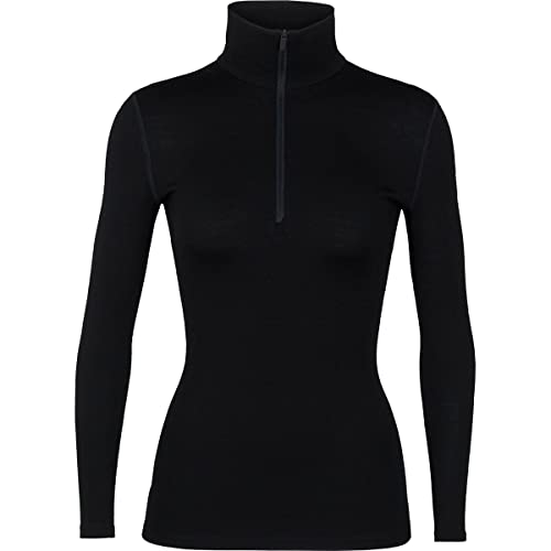 Icebreaker Merino Women's 260 Tech Long Sleeve Half Zip Jacket, Black, Small #TOP2