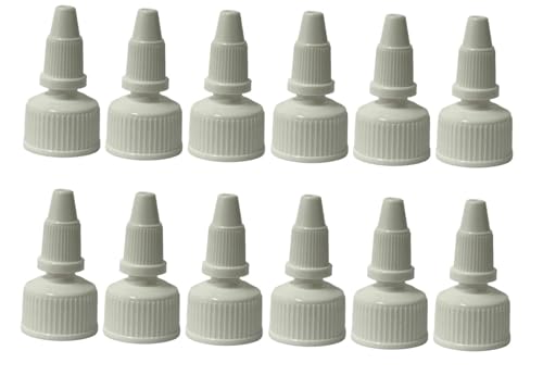 12 pack 20-410 White Fine Ribbed Twist Open & Close Dispensing Closure (.118