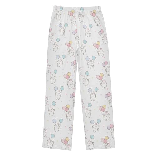 Cute Cartoon Rabbit Balloon Boys Pants for Kids Jogger Pants with Pockets S-XL