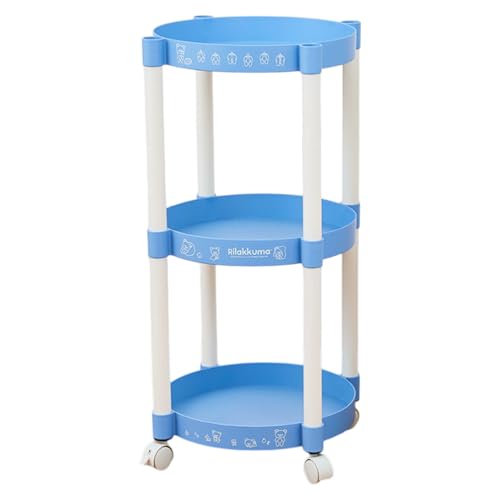BASIC RILAKKUMA キャスター付き3段ワゴン リラックマ 約62cm (ブルー)