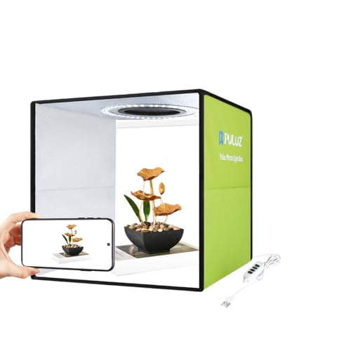 Tenda Studio fotografico 12 pollici/ 30 cm, scatola luminosa portatile PULUZ Light Box Kit per tenda da tiro pieghevole con 112 LED dimmerabili Perline per lampada a 6 colori Fondali (verde)
