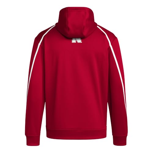 adidas Mens Cornhuskers Hoodie Athletic Outerwear Casual Moisture Wicking - Red2