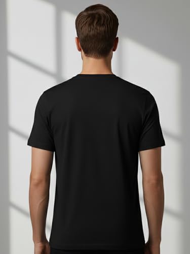 Image of Dollar Club Men's Cotton Round Neck Printed T-Shirt Black