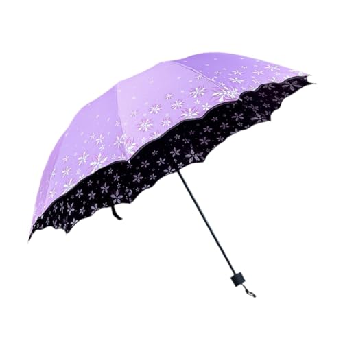 Ombrello da viaggio per pioggia portatile pieghevole impermeabile resistente solare per escursioni allaperto VIOLA