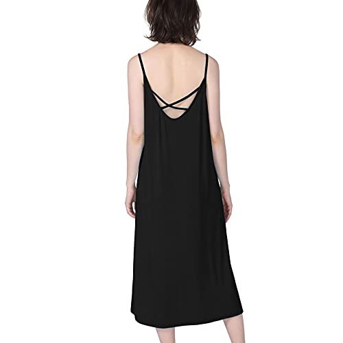 Lu's Chic Women's Nightgown Cami Cotton Sleepwear Plus Size Sleeveless Loungewear2