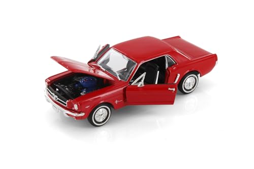 Welly 1964 1/2 Ford Mustang Coupe, Rojo, 1:24 miniatura 2