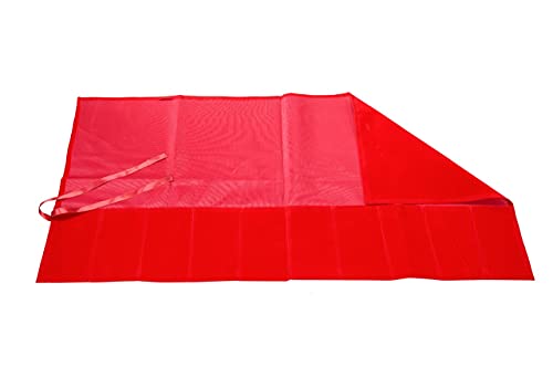 Red Tuning Fork Bag or Pouch Velvet 38.5 x 19.5 Inch Made for Holding 9 Forks and Mallet