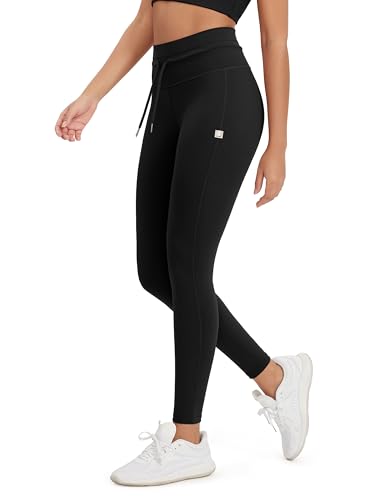ODODOS Women's Drawstring Tie Daily Leggings 28" Inseam Full Length