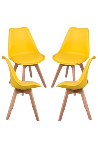 Regalos Miguel - Packs Sillas Comedor - Pack 4 Sillas Synk Basic - Amarillo