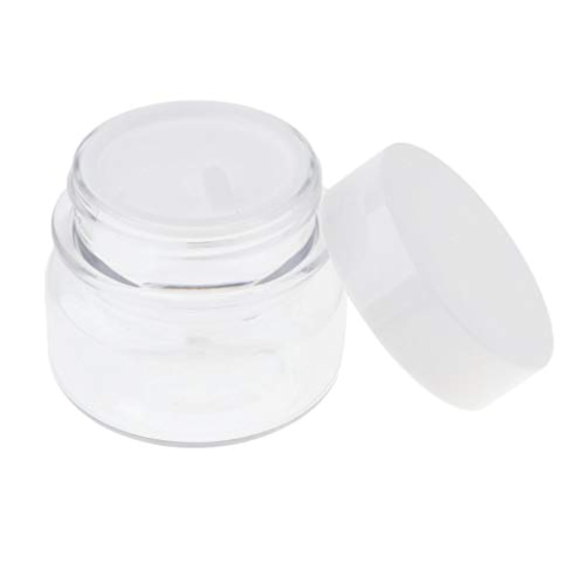 60G Empty Round PET Makeup Jar, Clear+White